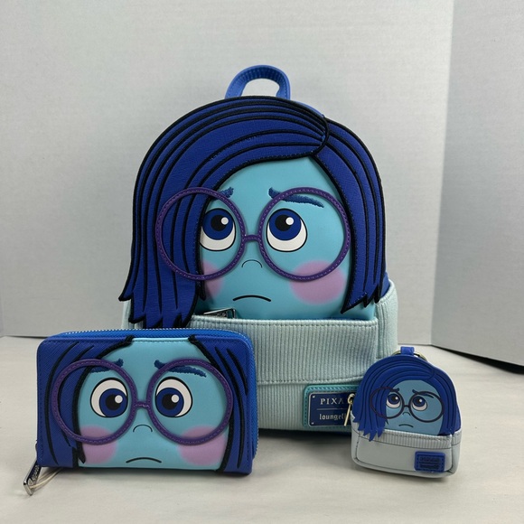 Loungefly Handbags - Loungefly Disney Pixar Inside Out Sadness Cosplay Bundle- Authentic